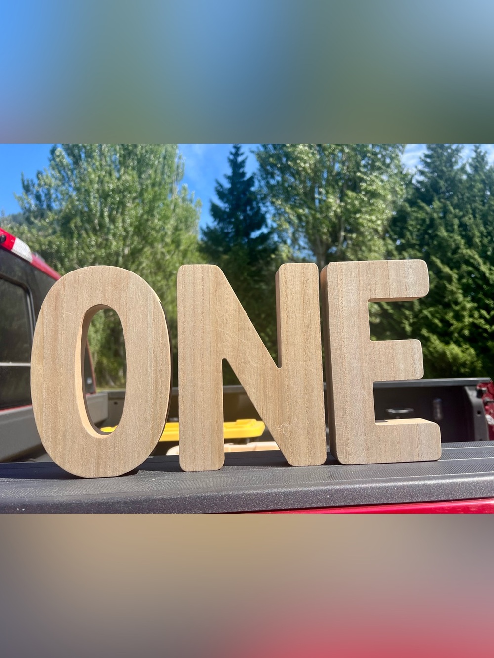 Wooden “ONE” Letters 8” First Birthday Party Decor Photo Prop
